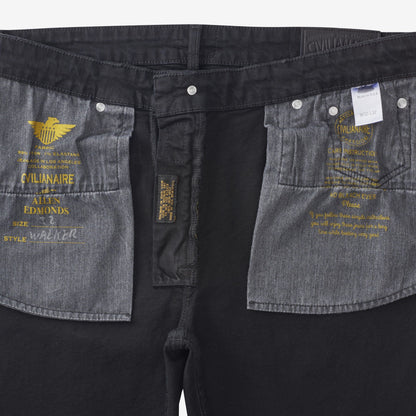 Walker Slim Straight Leg Jean in Black by Civilianaire - Overdye Black