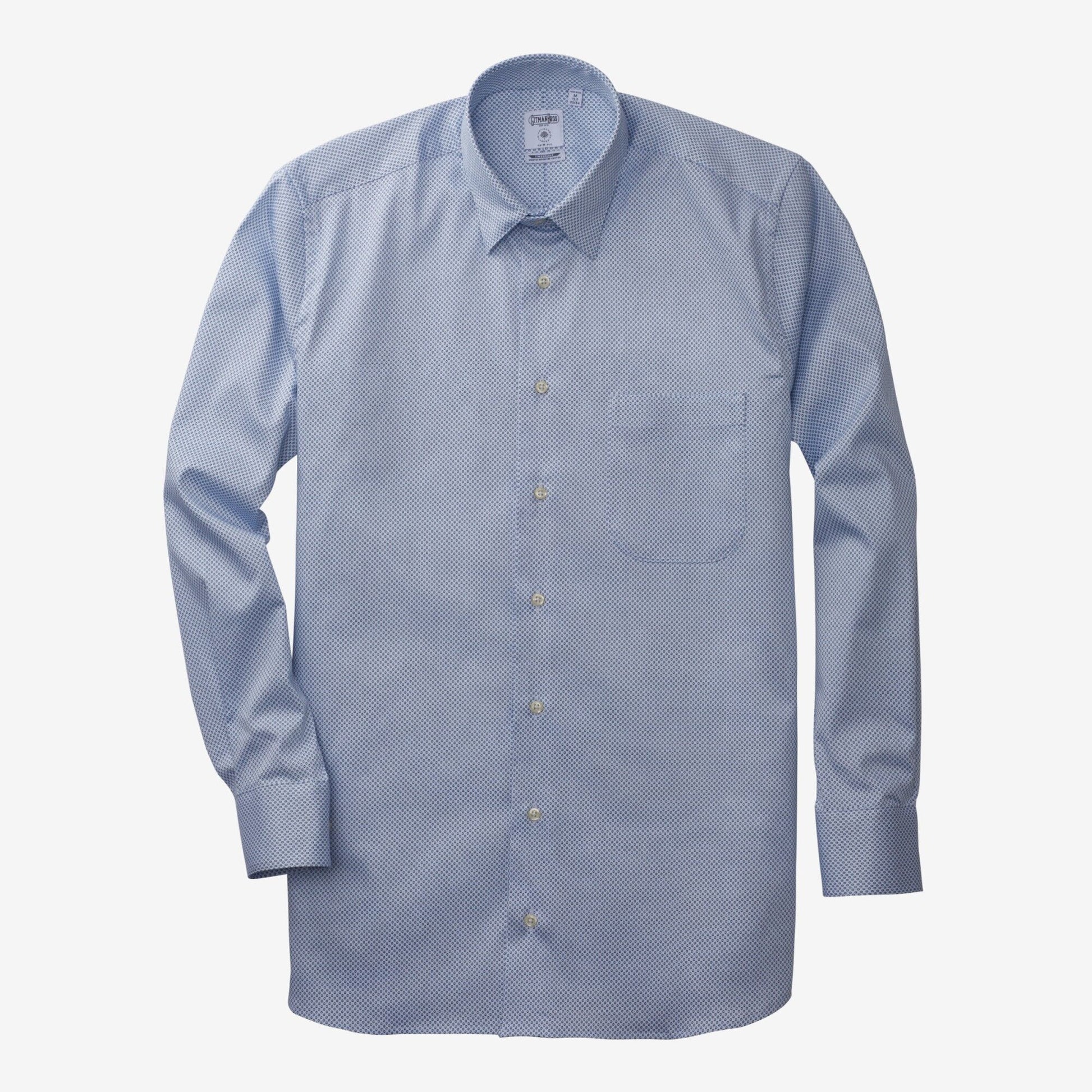 Micro Print Sport Shirt by Gitman Brothers - Light Blue