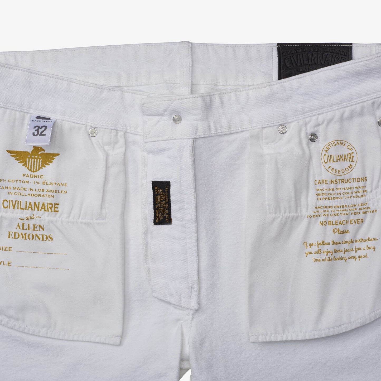 Walker Slim Straight Leg Jean in White Wash by Civilianaire - White