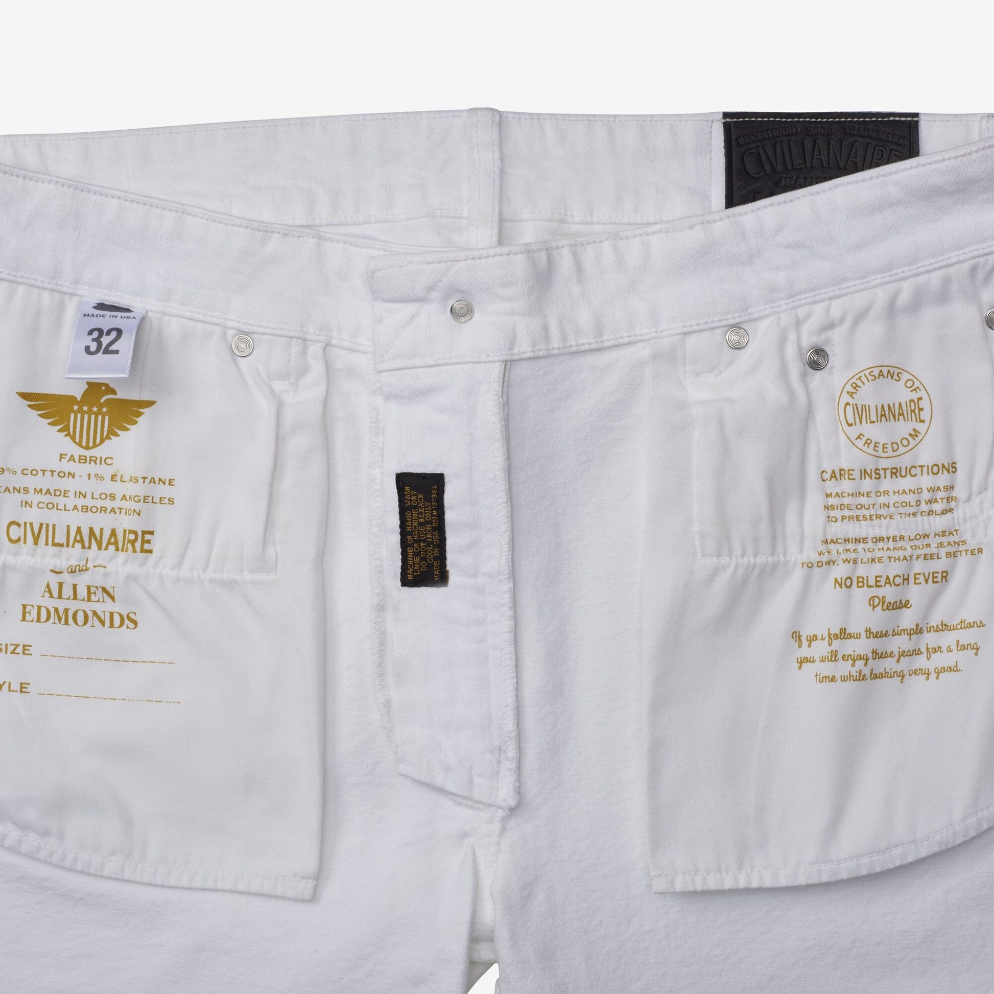 Walker Slim Straight Leg Jean in White Wash by Civilianaire - White