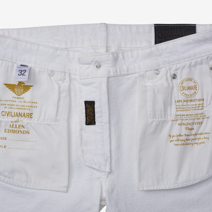 Walker Slim Straight Leg Jean in White Wash by Civilianaire - White