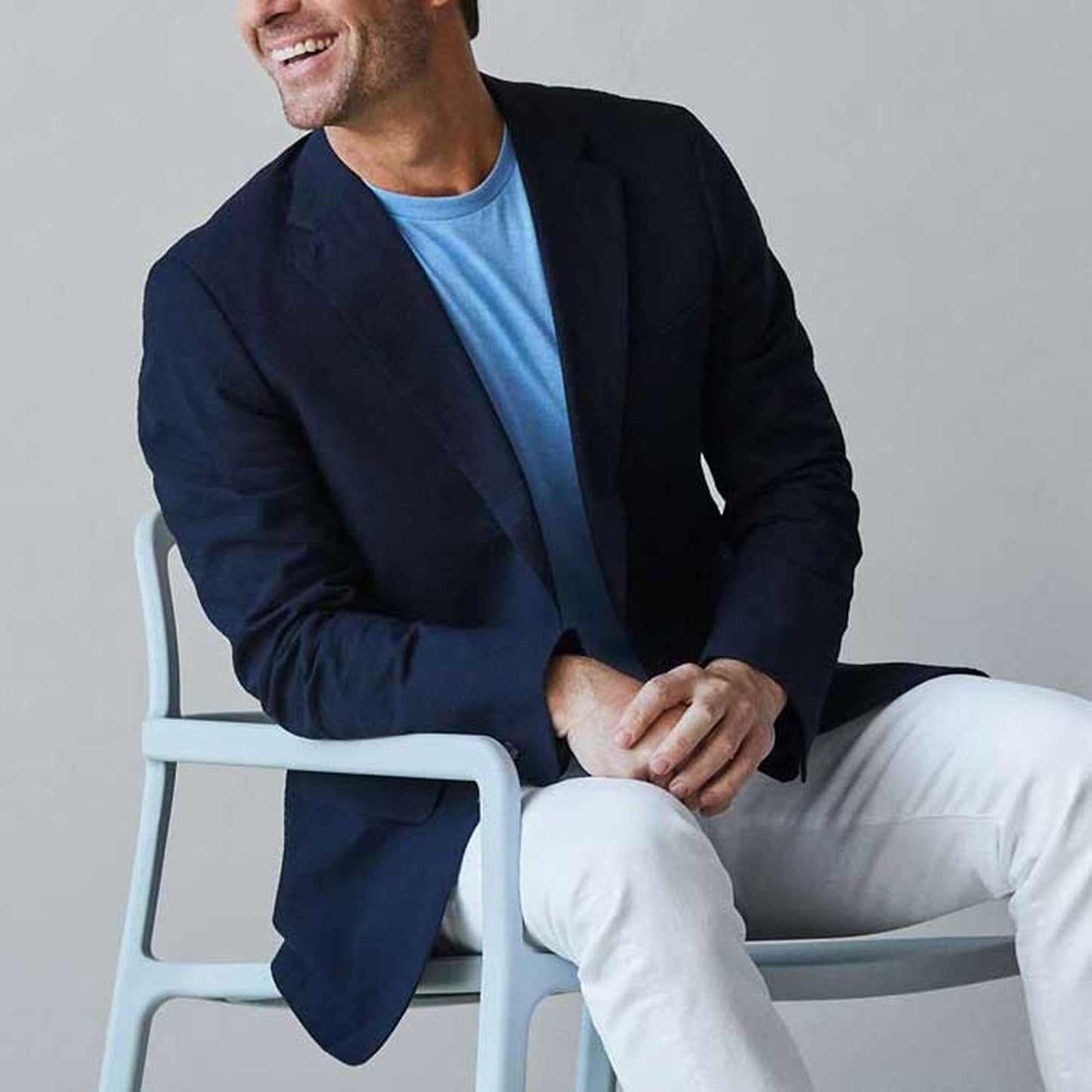 Lormier Seersucker Sport Coat by Southwick - Navy
