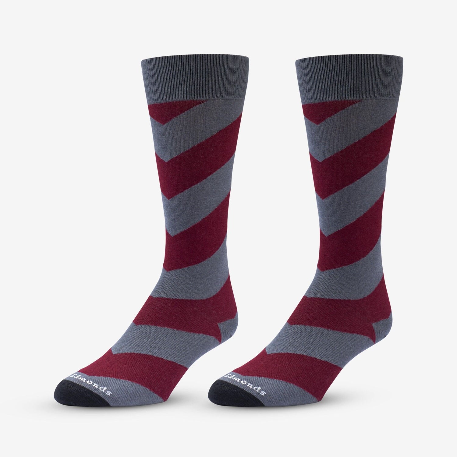 Diagonal Stripe Sock - Wine/Grey