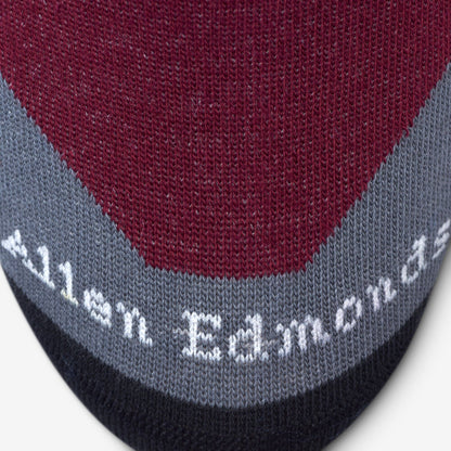 Diagonal Stripe Sock - Wine/Grey