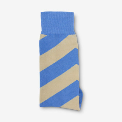 Diagonal Stripe Sock - Blue/Yellow