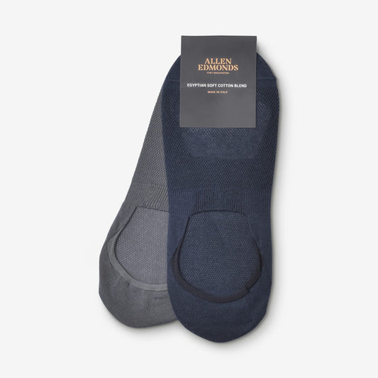No Show Socks 2 Pair Pack - Navy/Grey