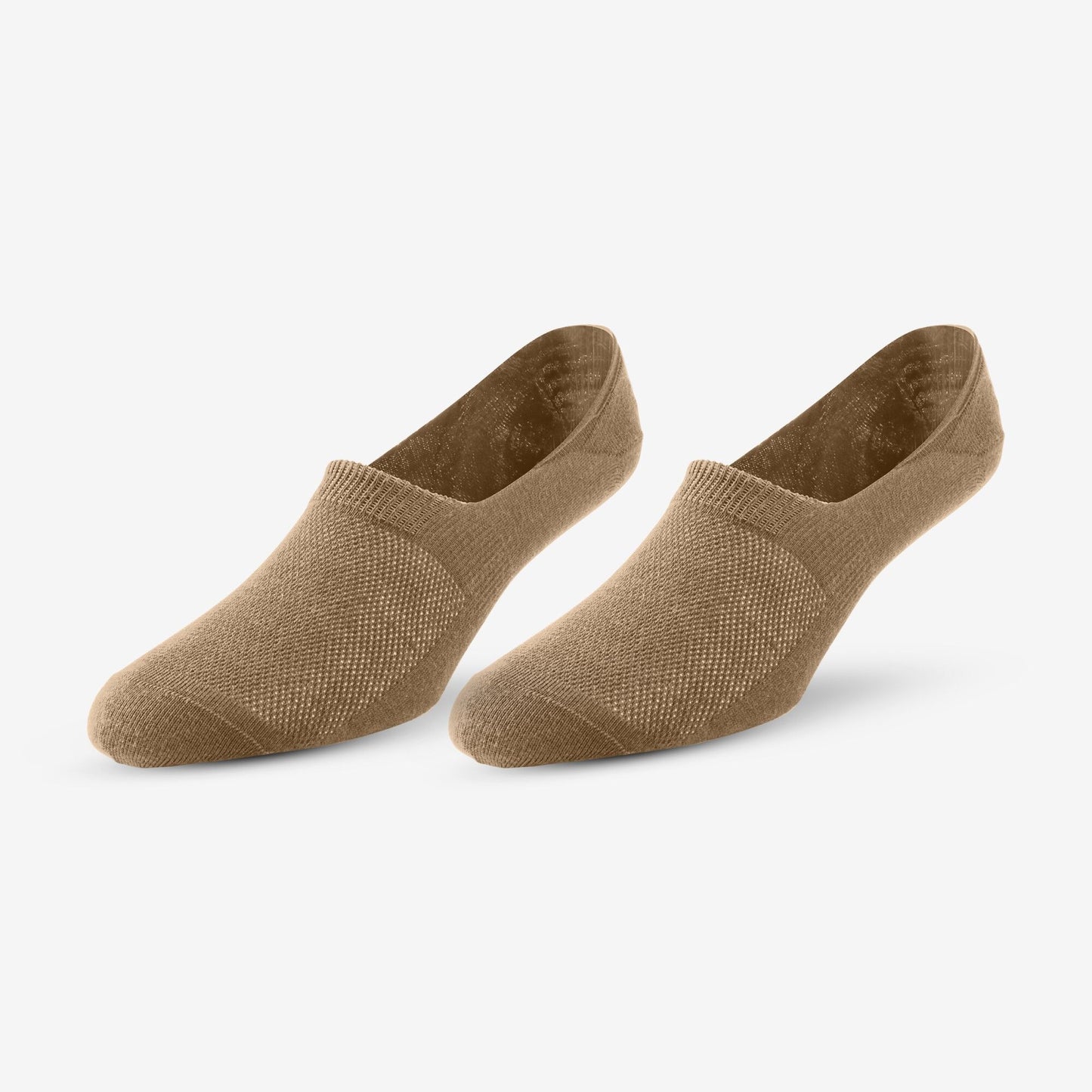 No Show Socks 2 Pair Pack - Black/Khaki