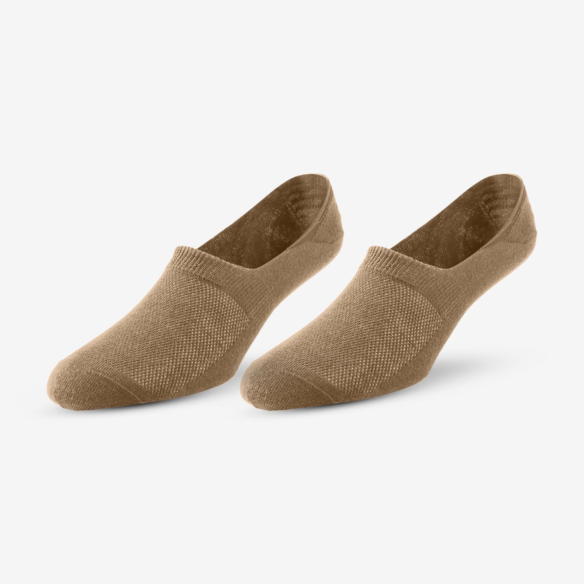 No Show Socks 2 Pair Pack - Black/Khaki