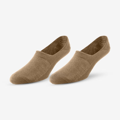 No Show Socks 2 Pair Pack - Black/Khaki