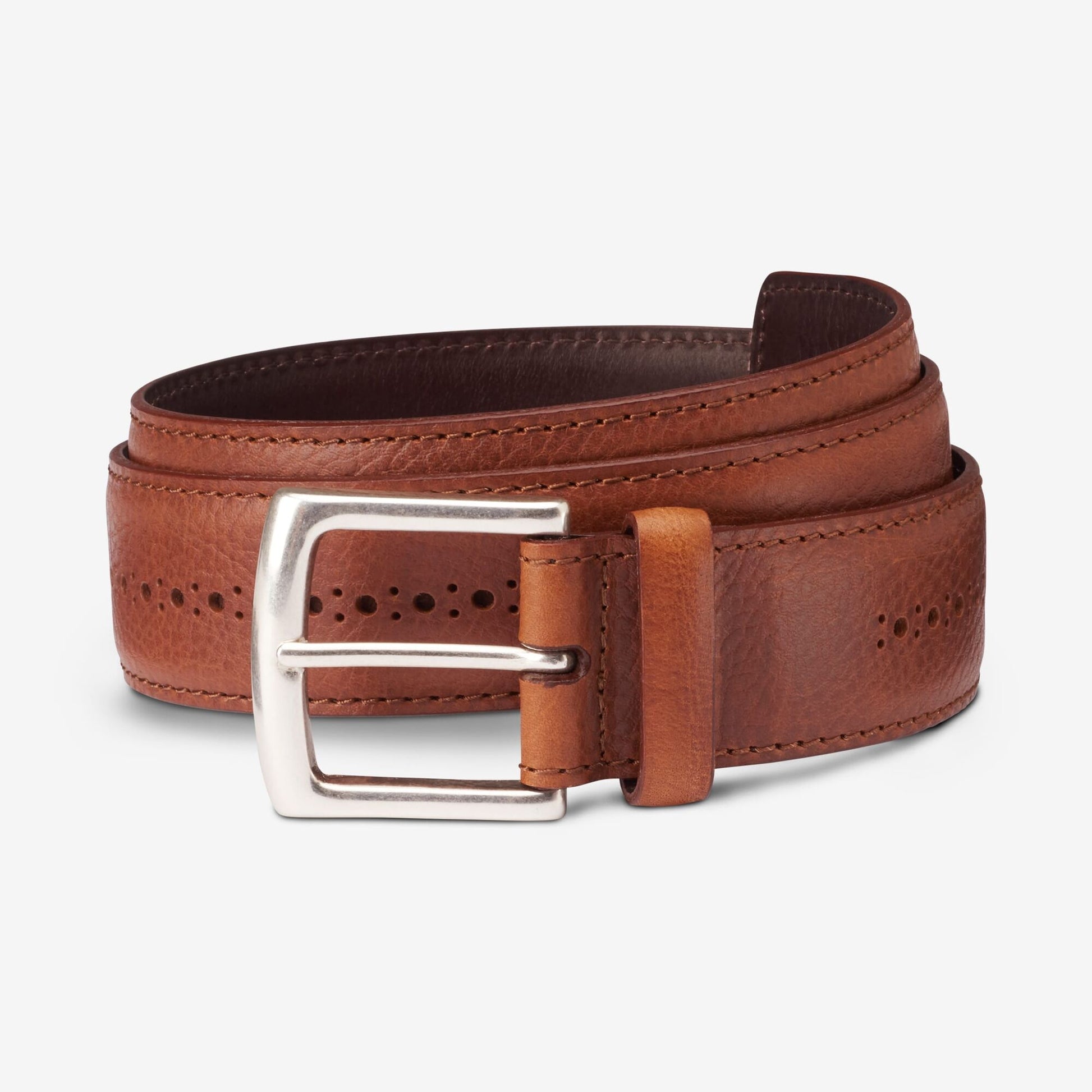Brogue Street Belt - Cognac