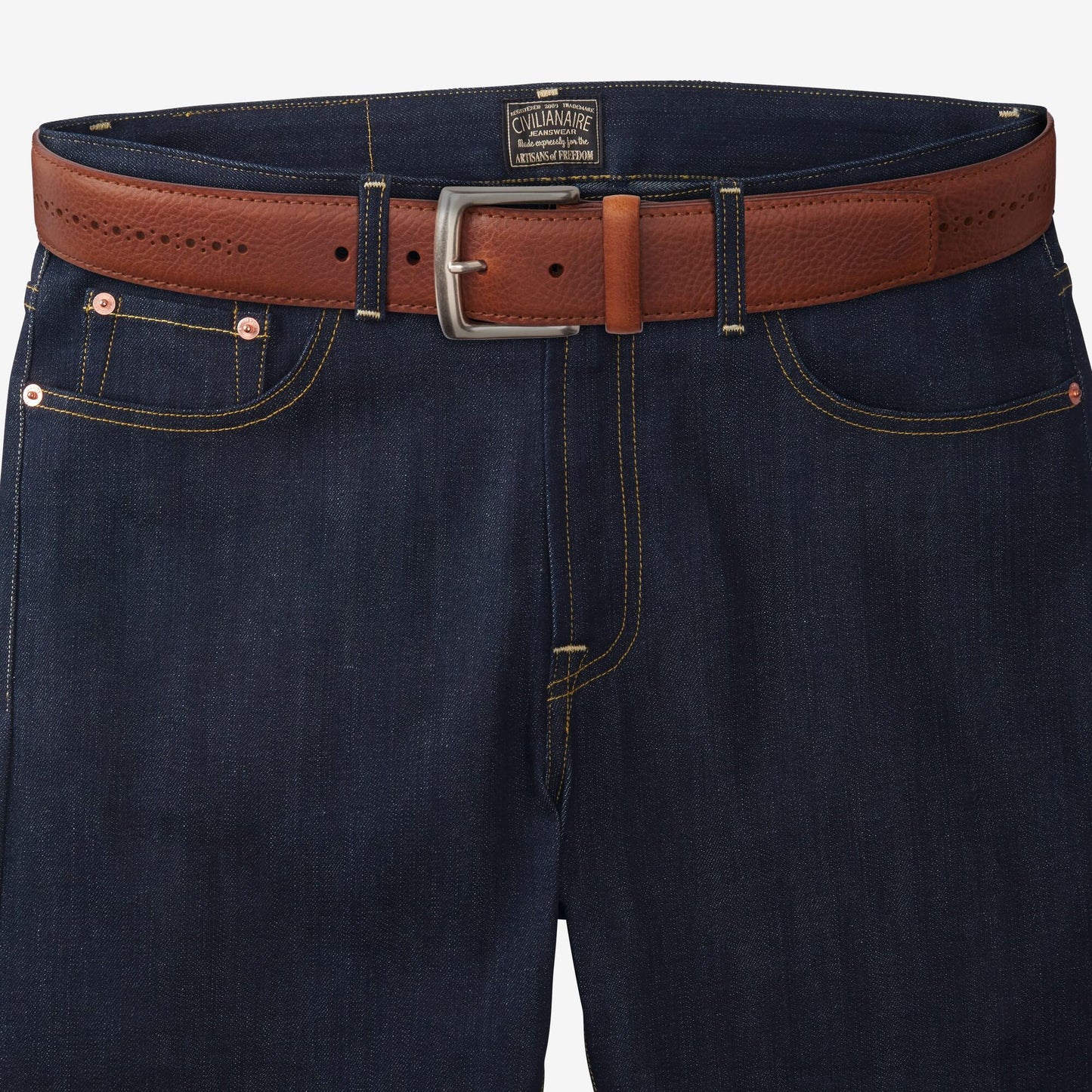 Brogue Street Belt - Cognac