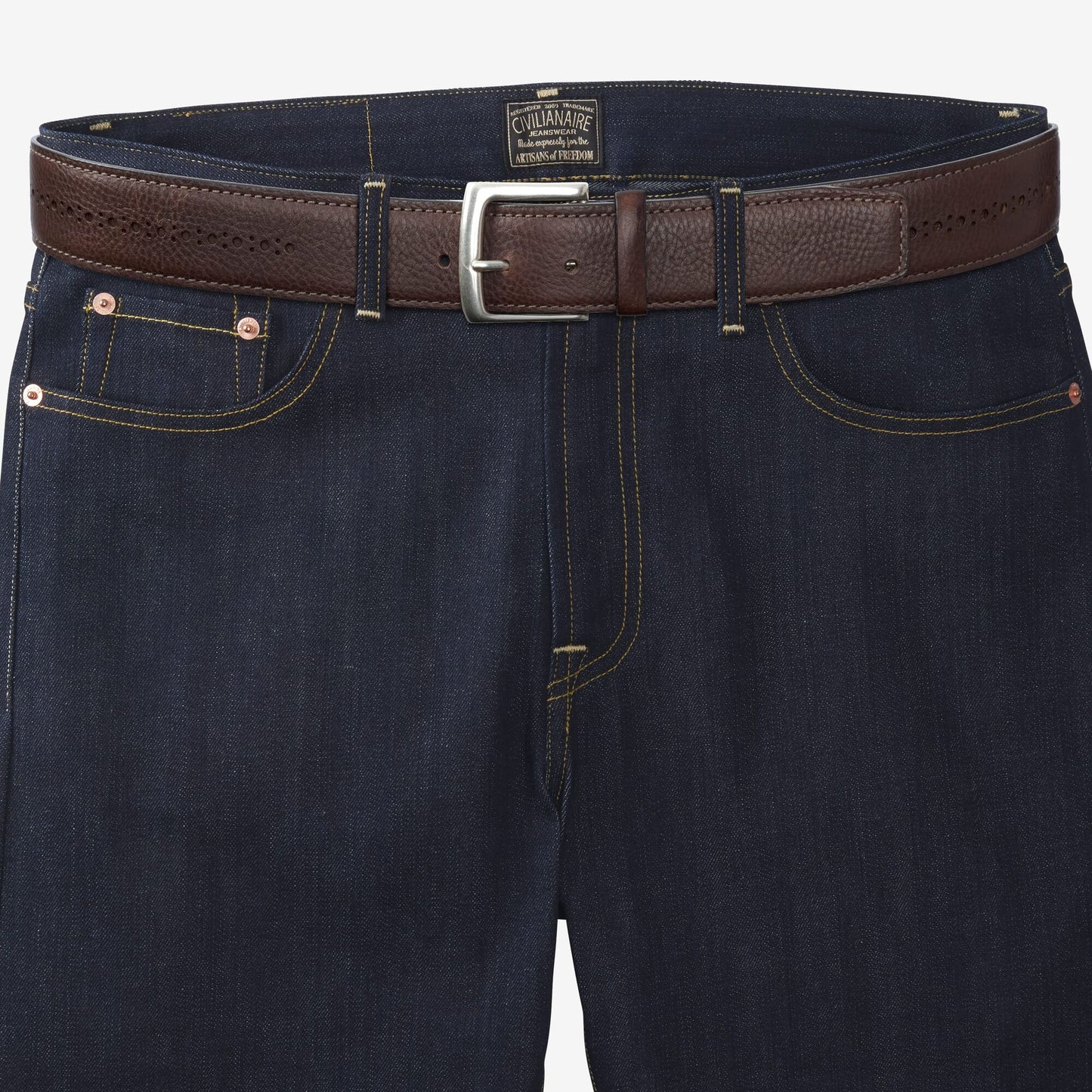 Brogue Street Belt - Brown