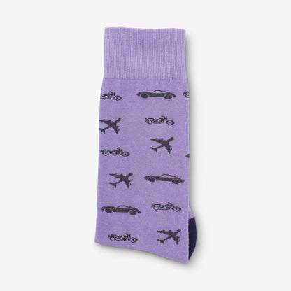 Transportation Sock - Purple
