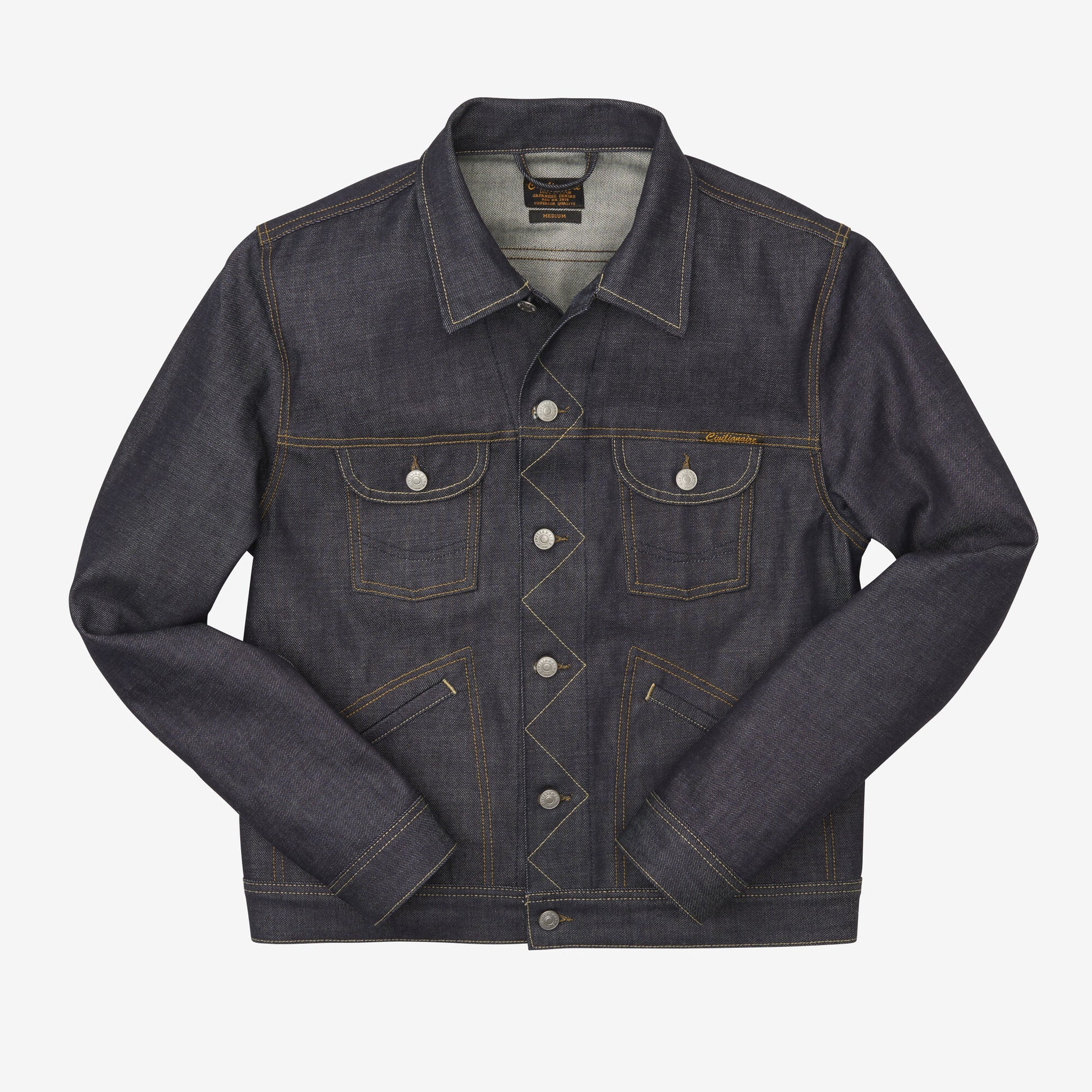 Raw Denim Jacket by Civilianaire - Indigo Denim