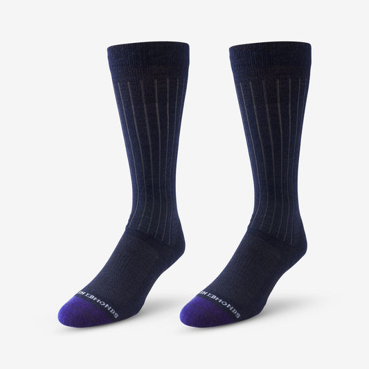 Mid-Calf Cotton Air™ Dress Socks - Navy