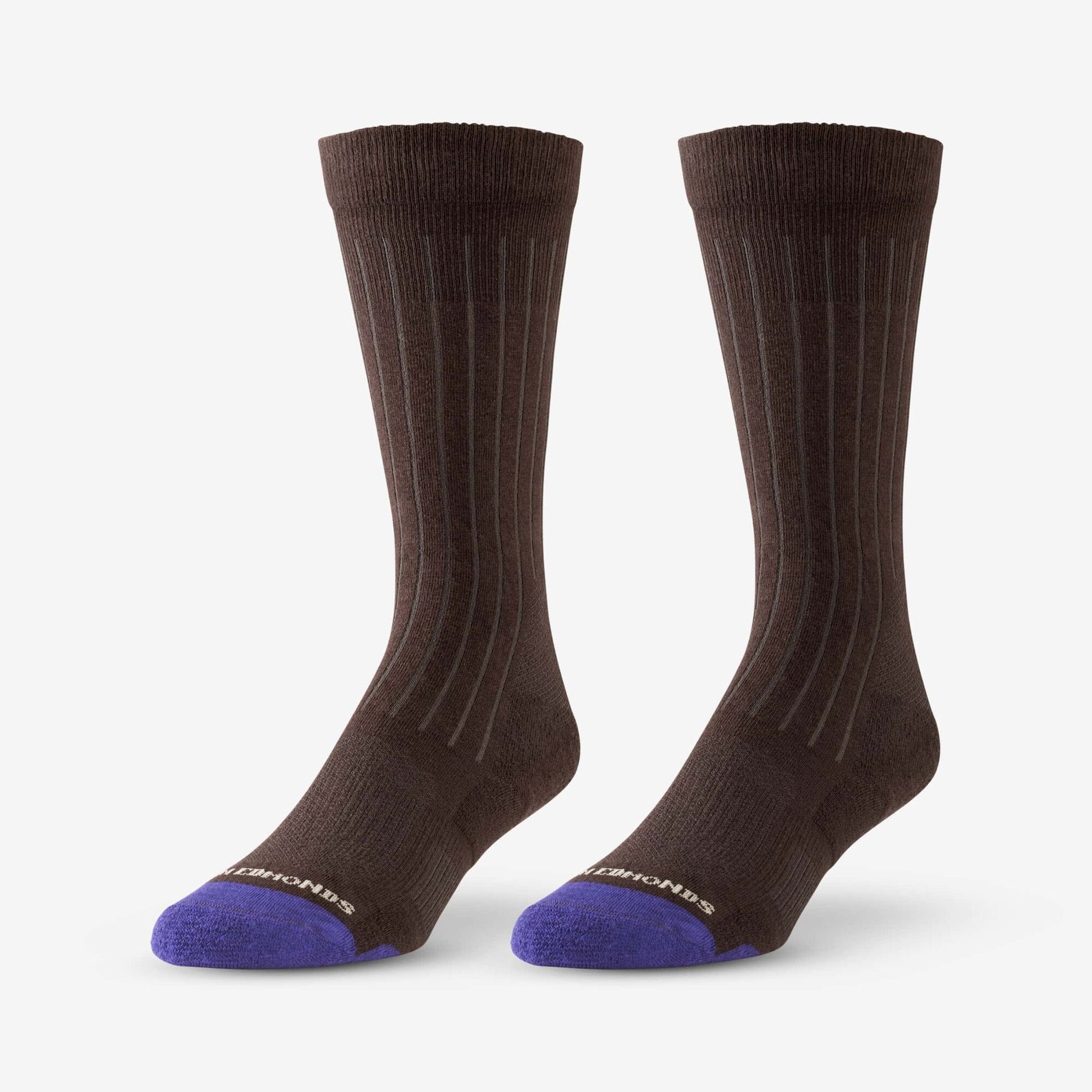 Mid-Calf Cotton Air™ Dress Socks - Brown