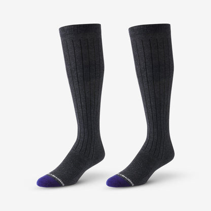 Over-the-Calf Cotton Air™ Dress Socks - Charcoal