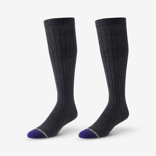 Over-the-Calf Cotton Air™ Dress Socks - Charcoal
