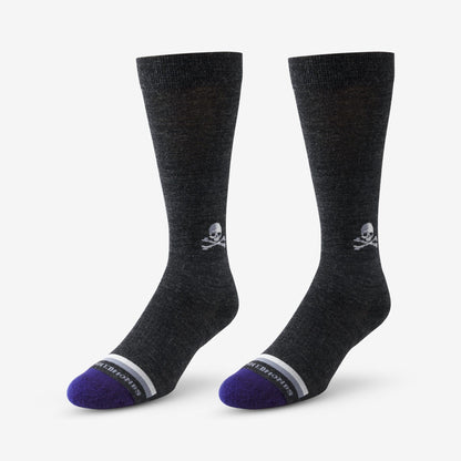 Skull & Cross Bones Merino Cool™ Dress Socks - Charcoal