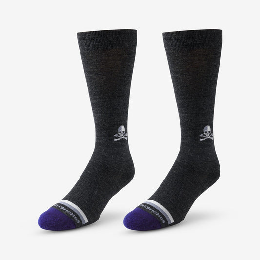 Skull & Cross Bones Merino Cool™ Dress Socks - Charcoal