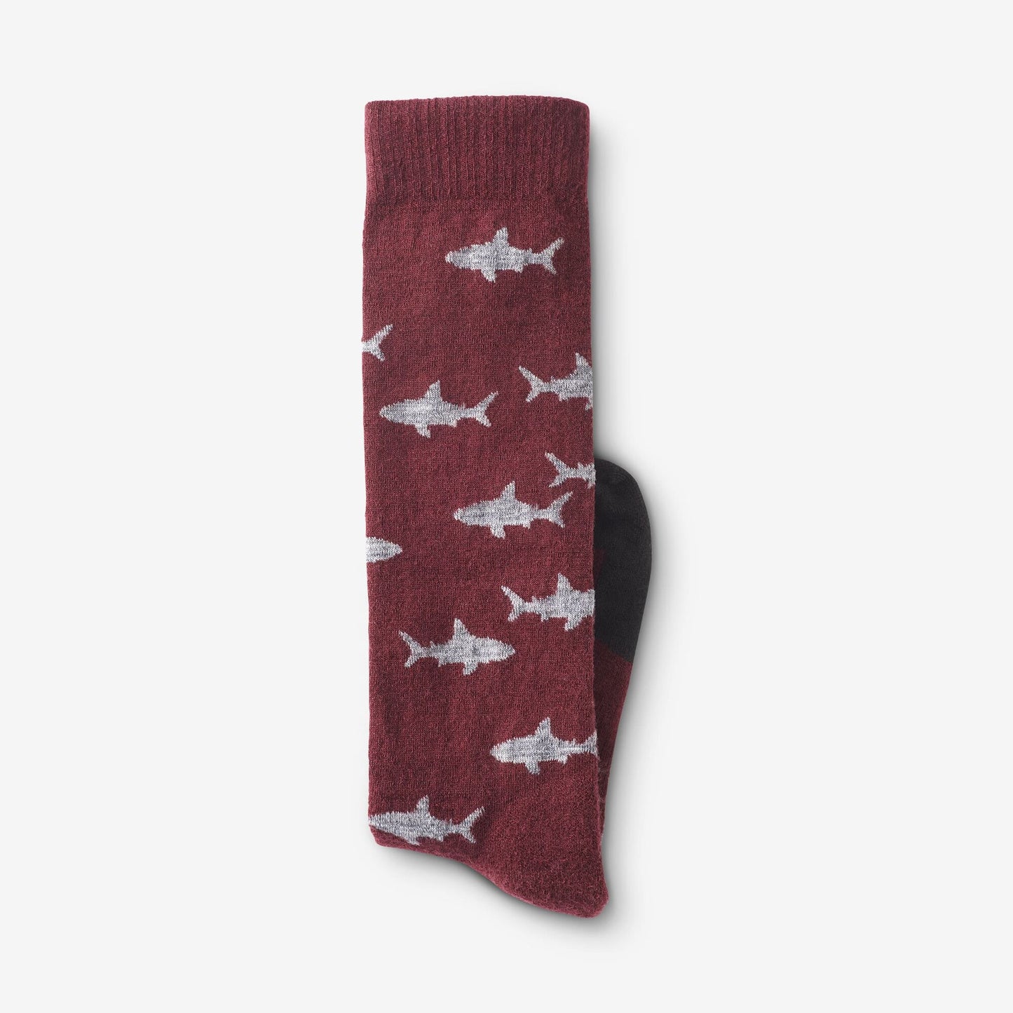 Shark Pattern Merino Cool™ Dress Socks - Burgundy