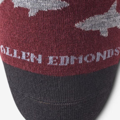 Shark Pattern Merino Cool™ Dress Socks - Burgundy