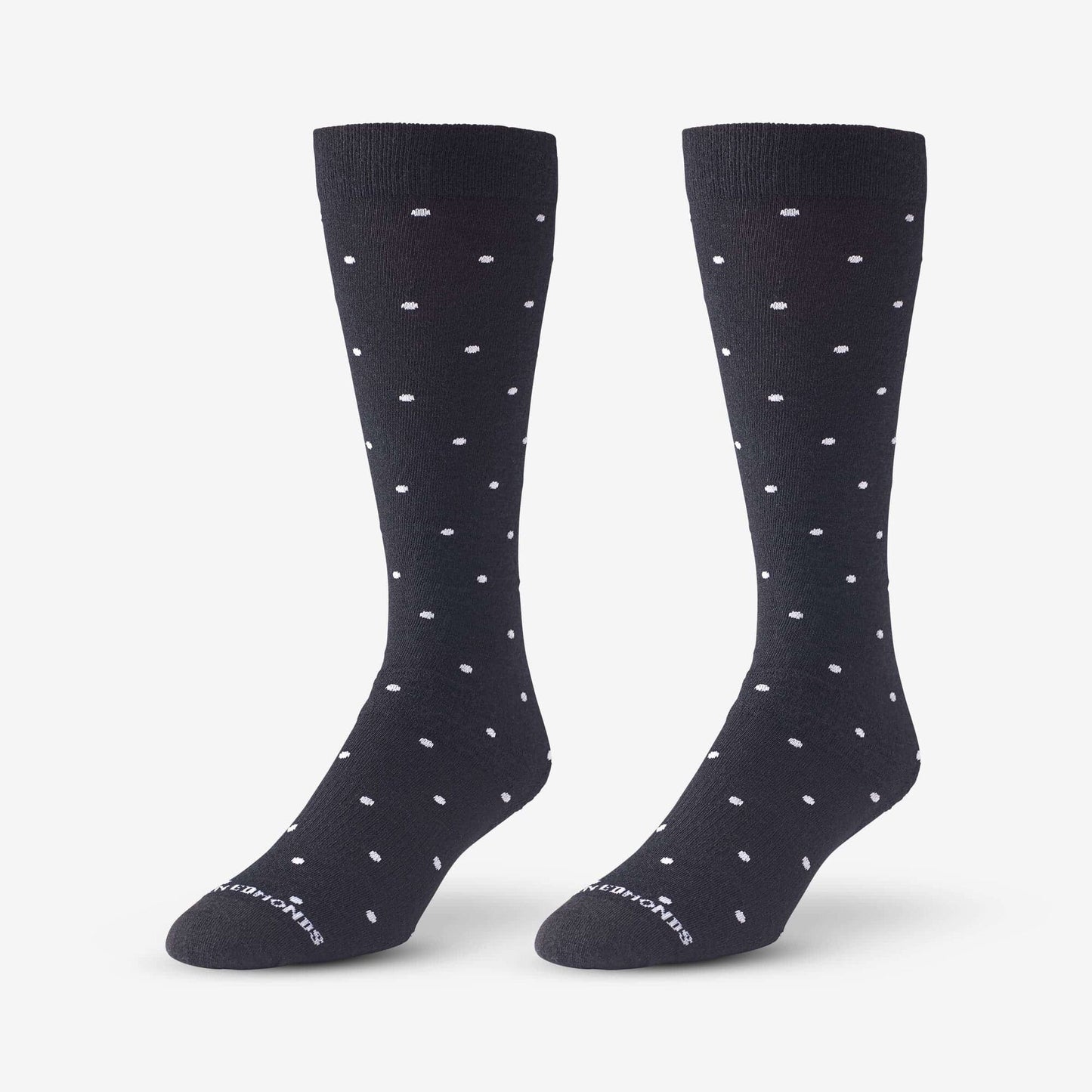Polka Dot Merino Cool™ Dress Socks - Black with White Dots