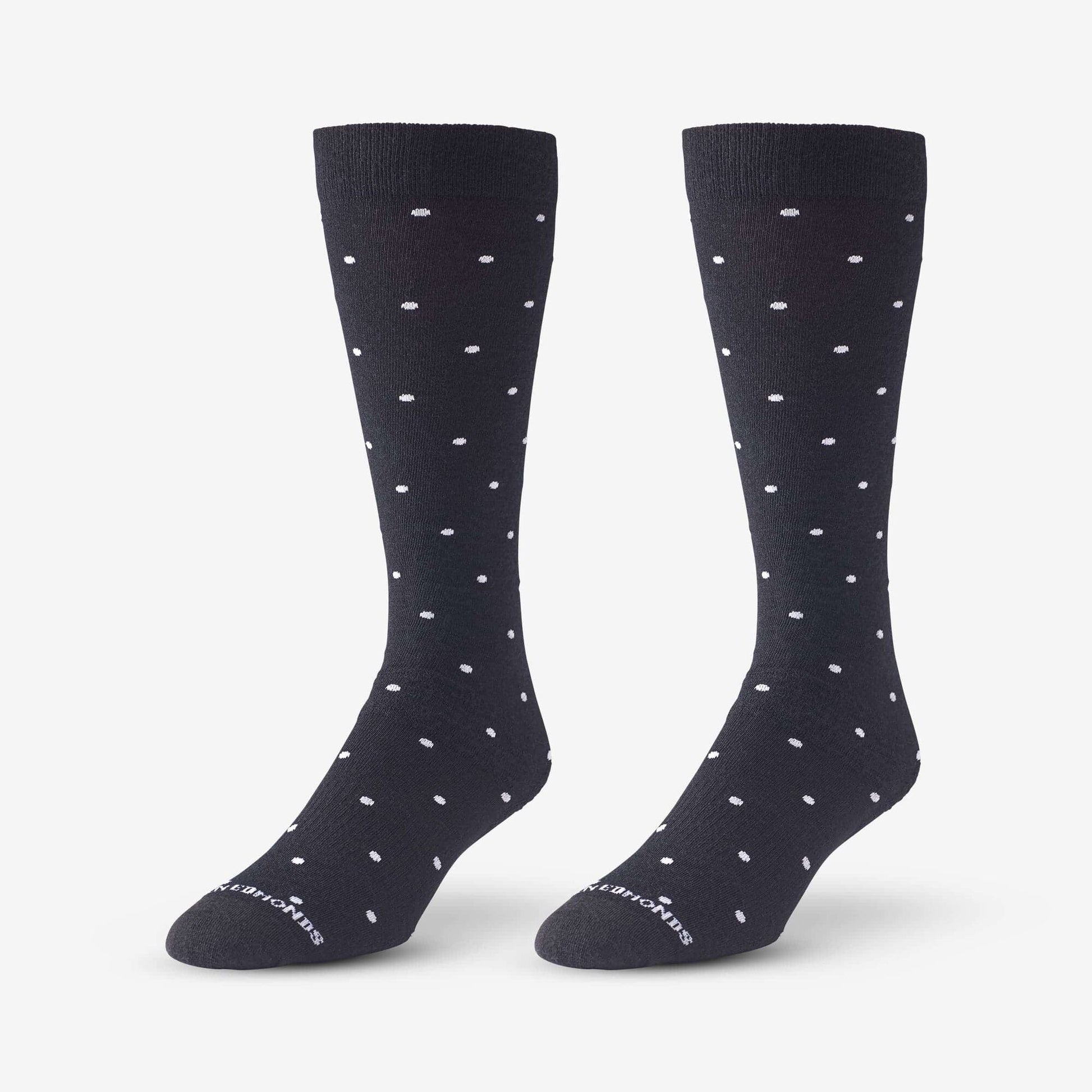 Polka Dot Merino Cool™ Dress Socks - Black with White Dots