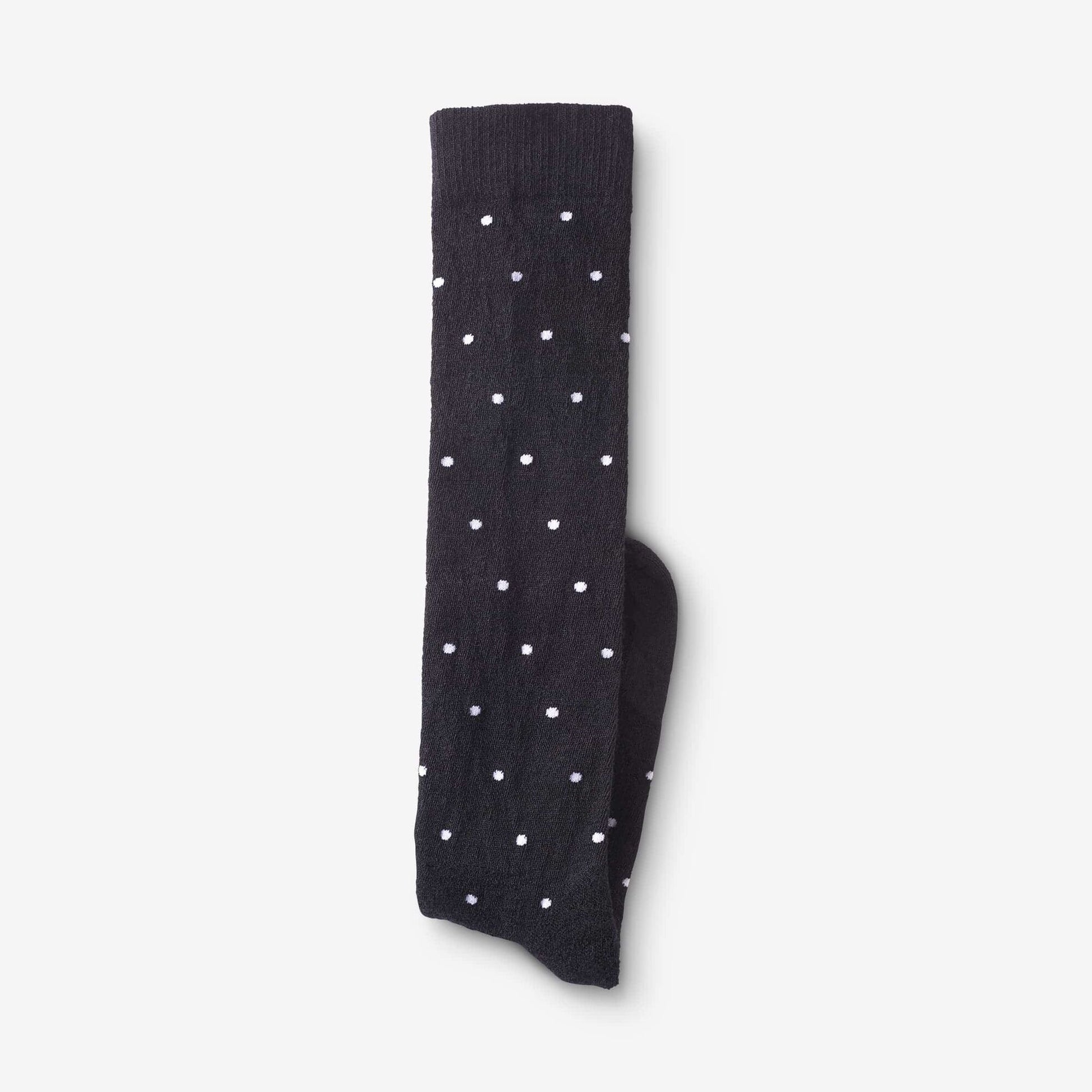 Polka Dot Merino Cool™ Dress Socks - Black with White Dots