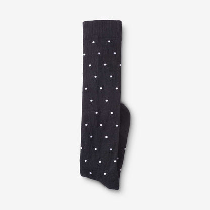 Polka Dot Merino Cool™ Dress Socks - Black with White Dots