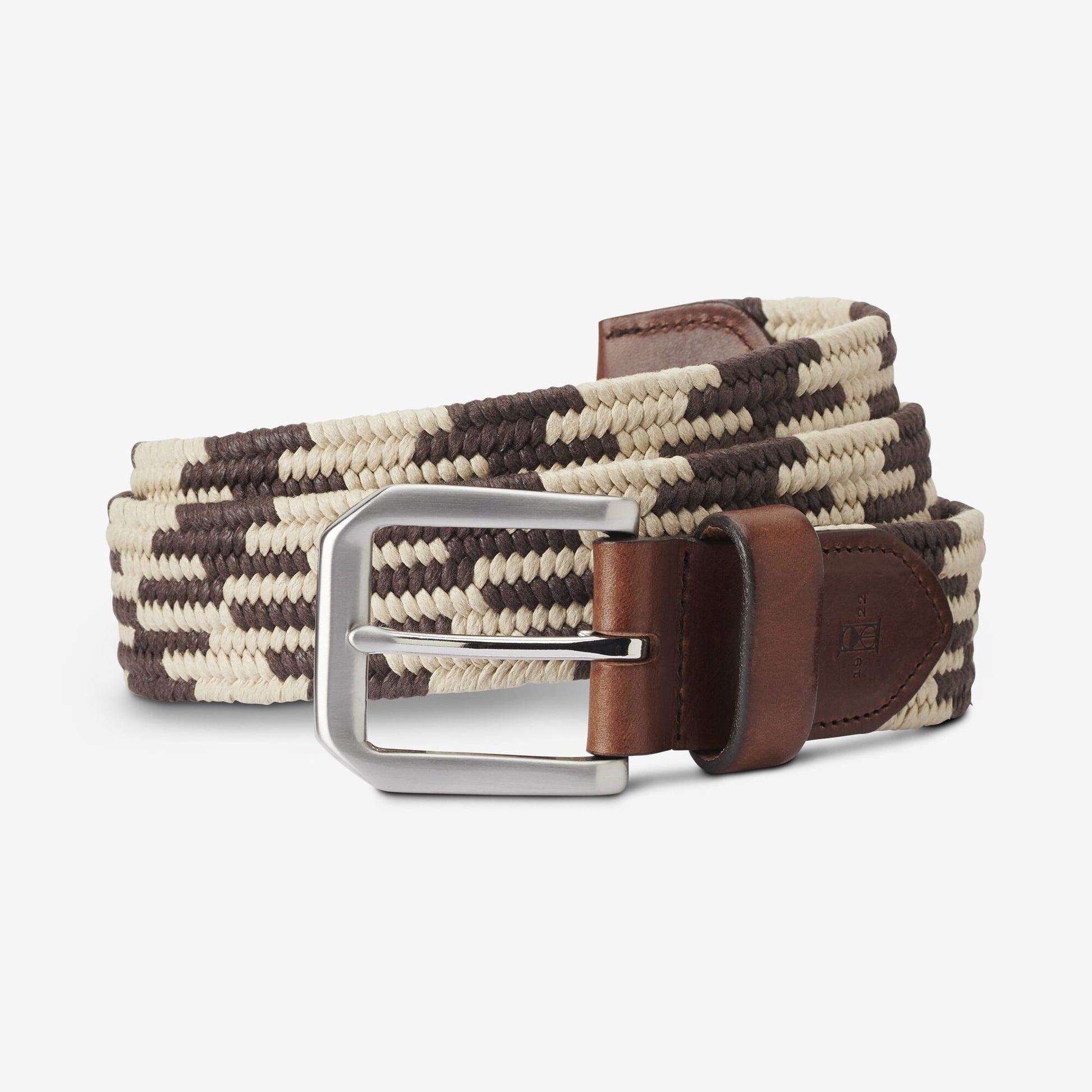 Nantucket Stretch Braided Belt - Brown