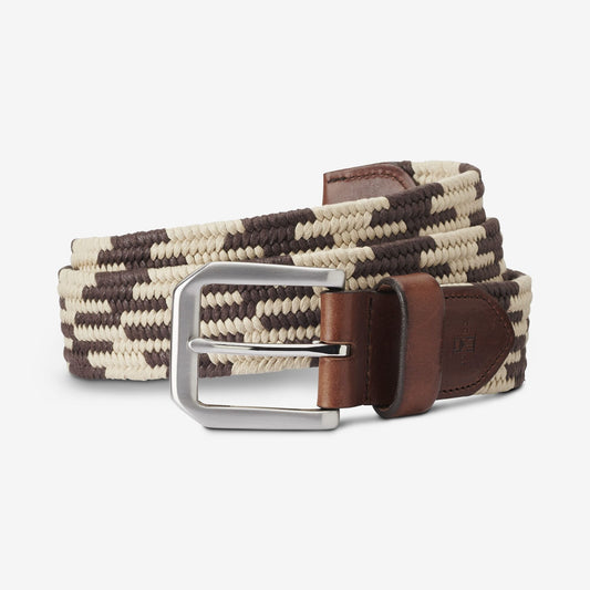 Nantucket Stretch Braided Belt - Brown