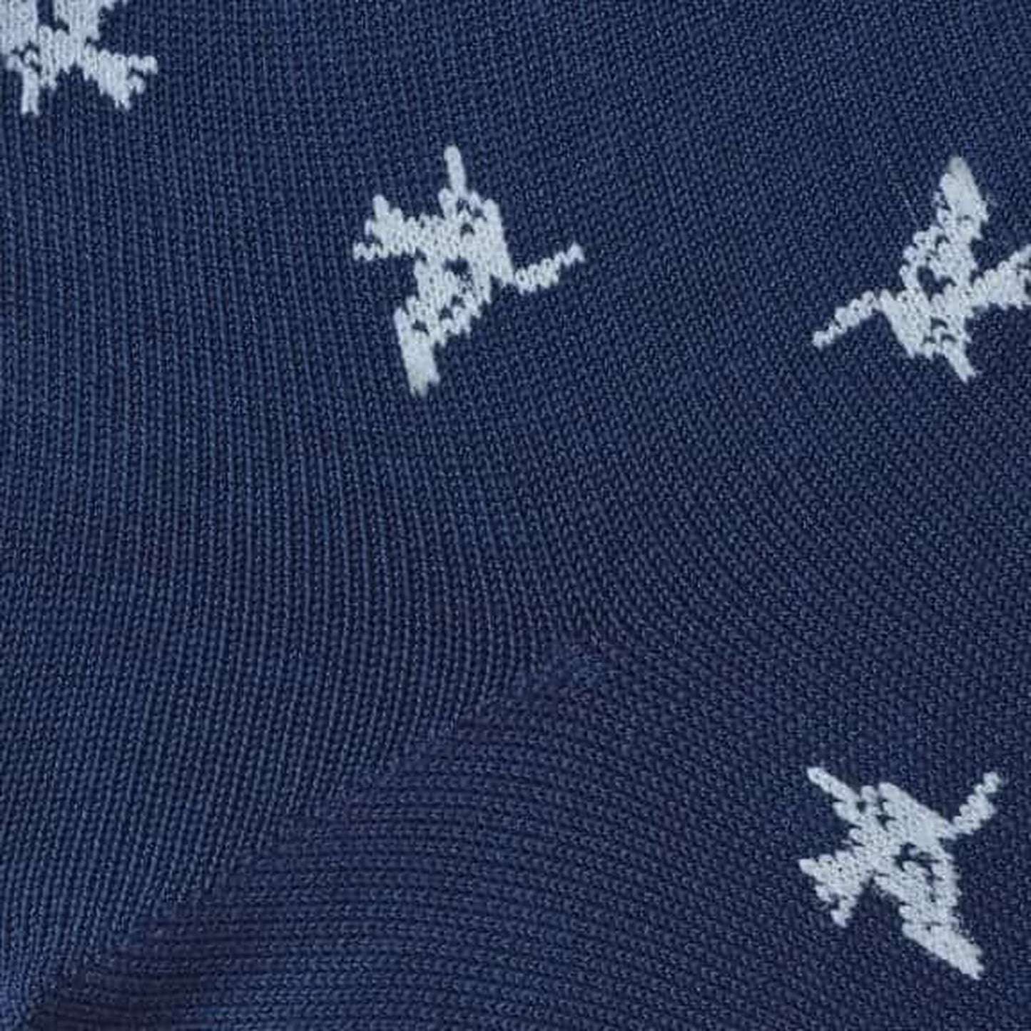 Mid-Calf Pattern Dress Sock - Navy Birds
