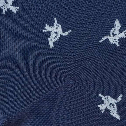 Mid-Calf Pattern Dress Sock - Navy Birds