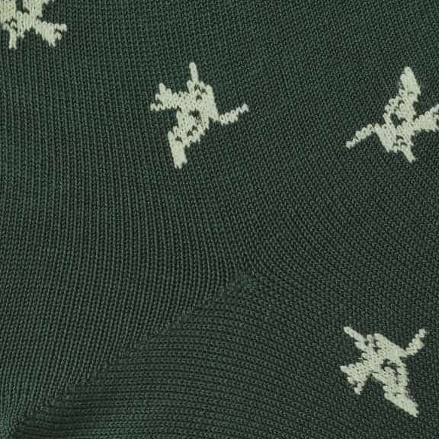 Mid-Calf Pattern Dress Sock - Green Birds