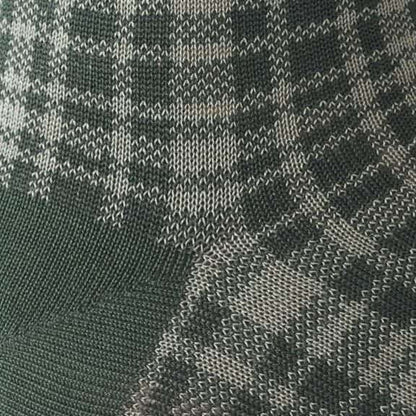 Mid-Calf Pattern Dress Sock - Green Plaid