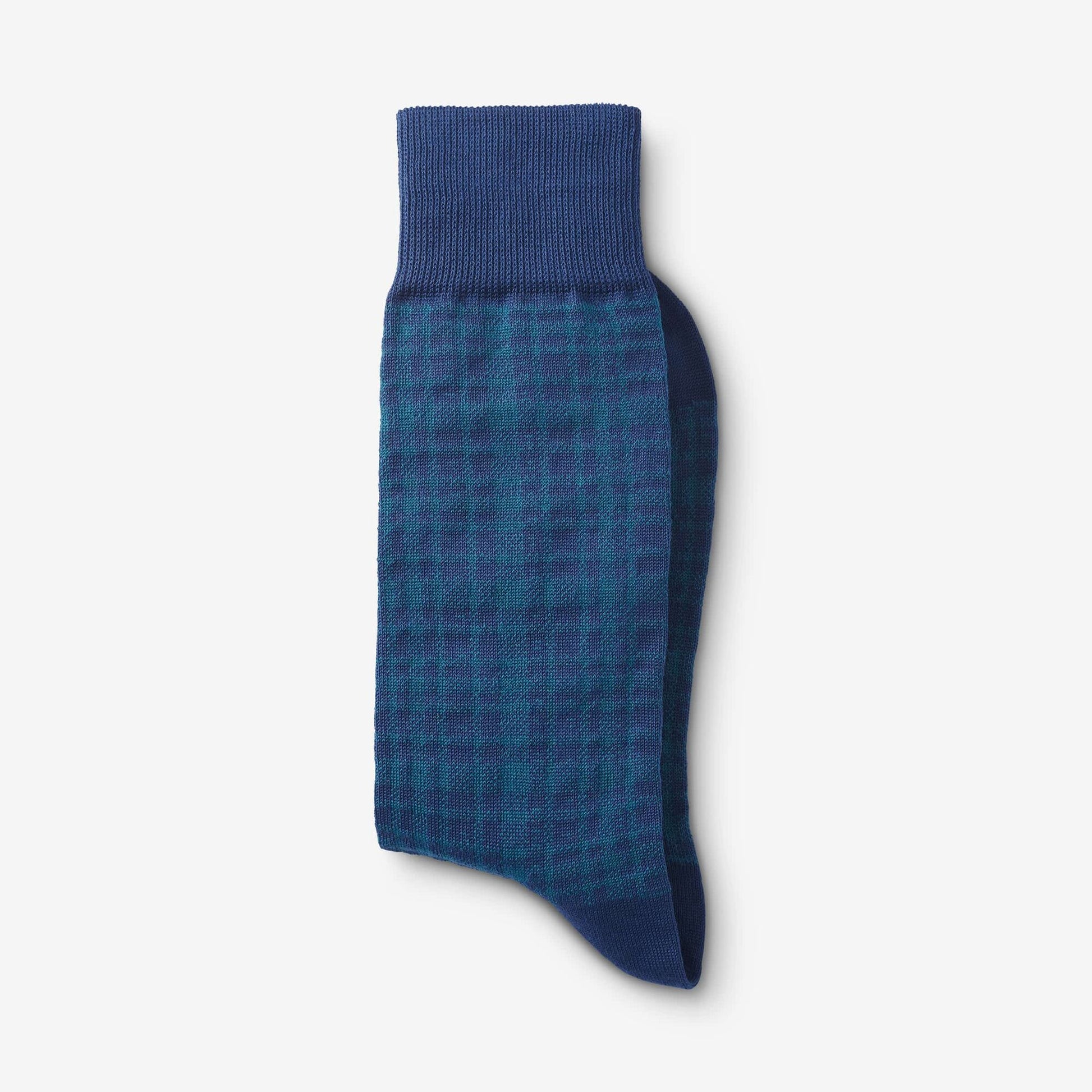 Mid-Calf Pattern Dress Sock - Blue Plaid