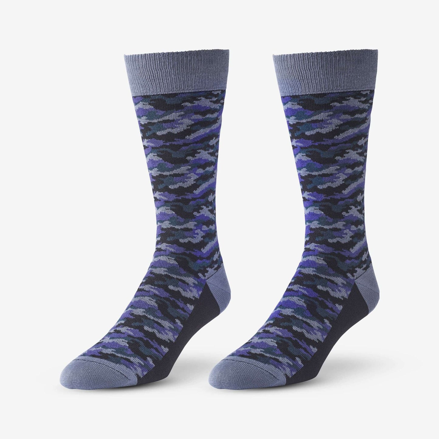 Mid-Calf Pattern Knit Dress Sock - Purple Camo