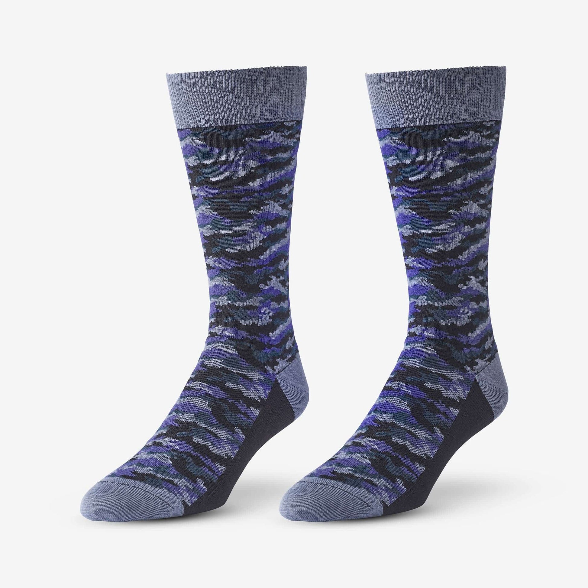 Mid-Calf Pattern Knit Dress Sock - Purple Camo