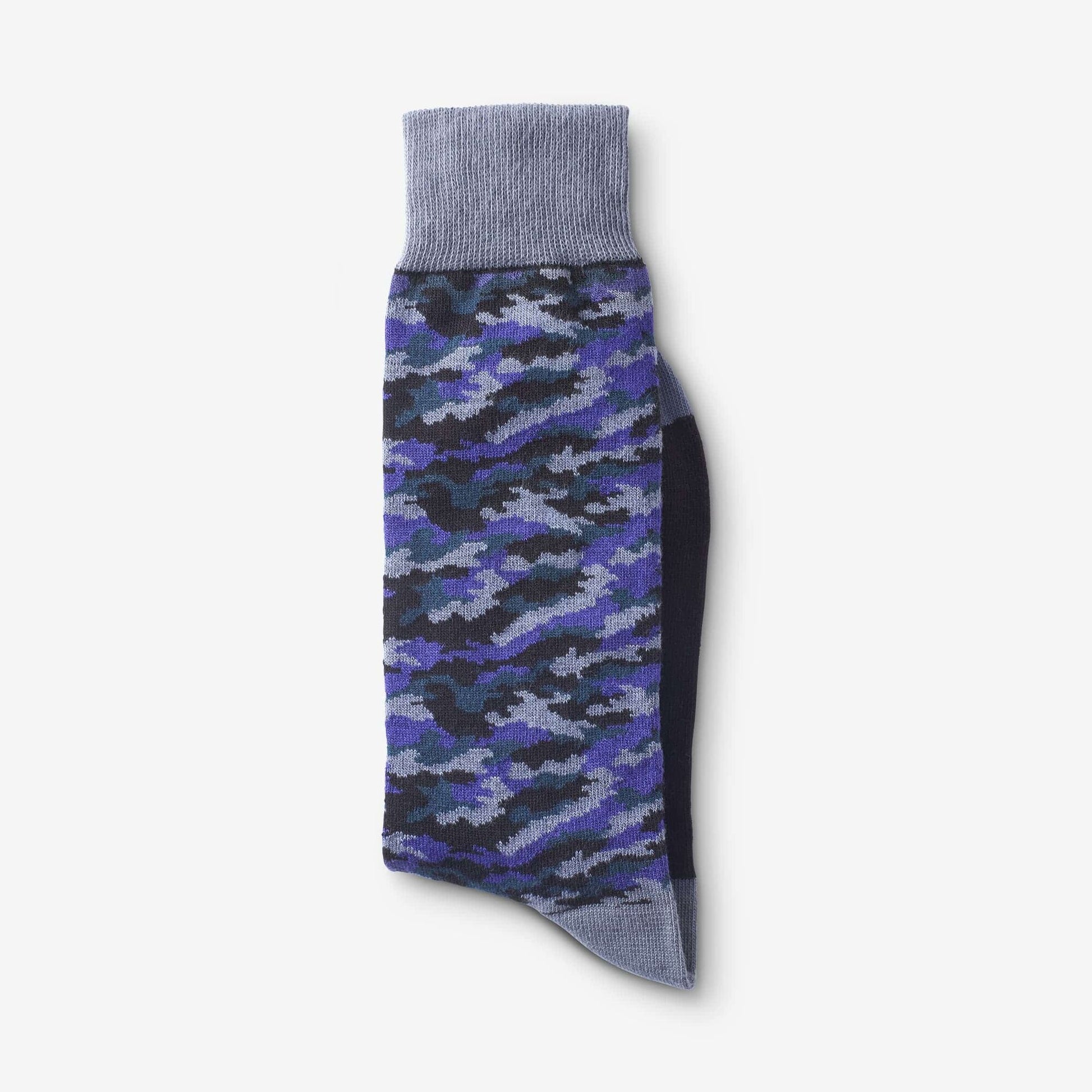 Mid-Calf Pattern Knit Dress Sock - Purple Camo