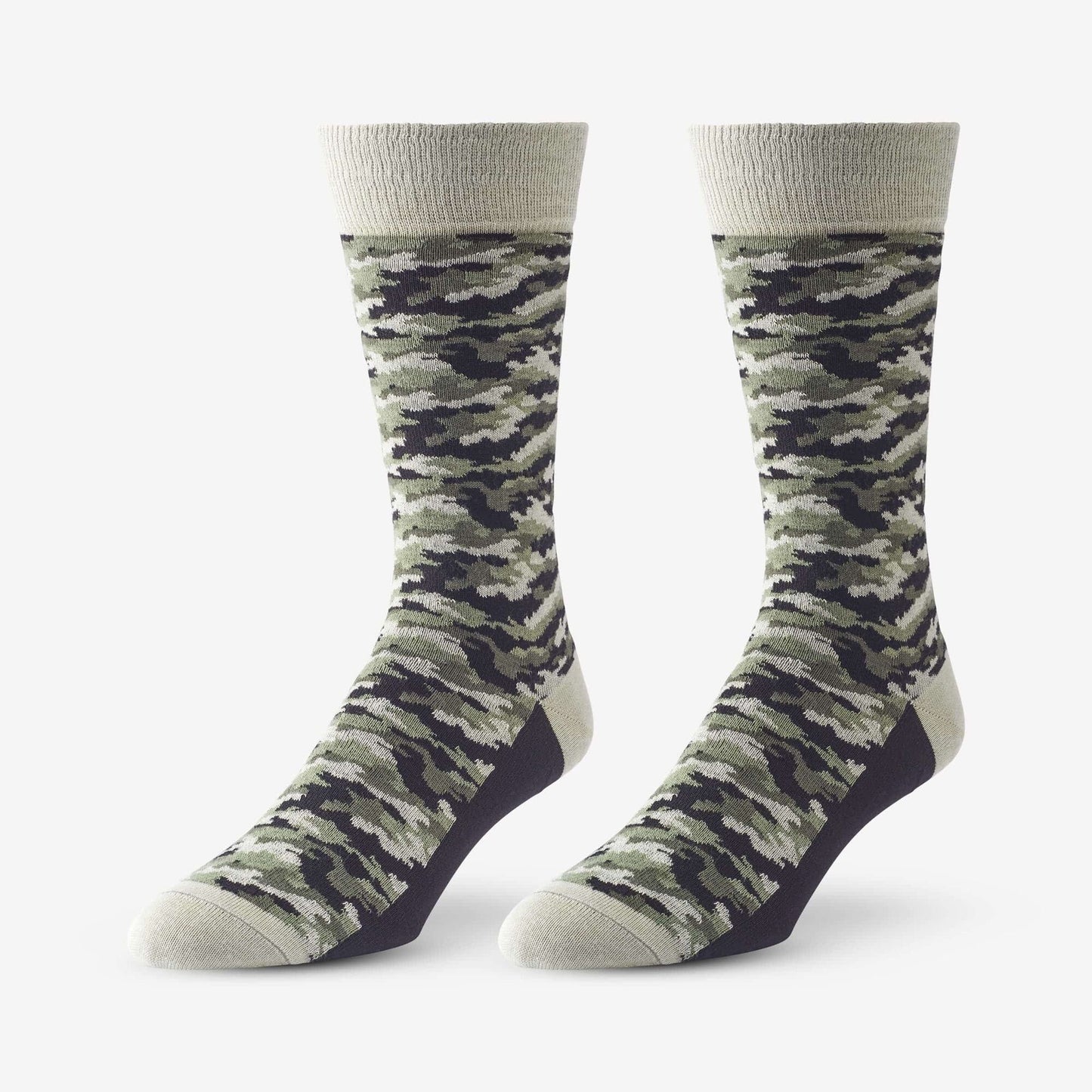 Mid-Calf Pattern Knit Dress Sock - Olive Camo