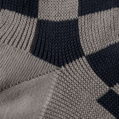 Mid-Calf Pattern Knit Dress Sock - Grey Check Board