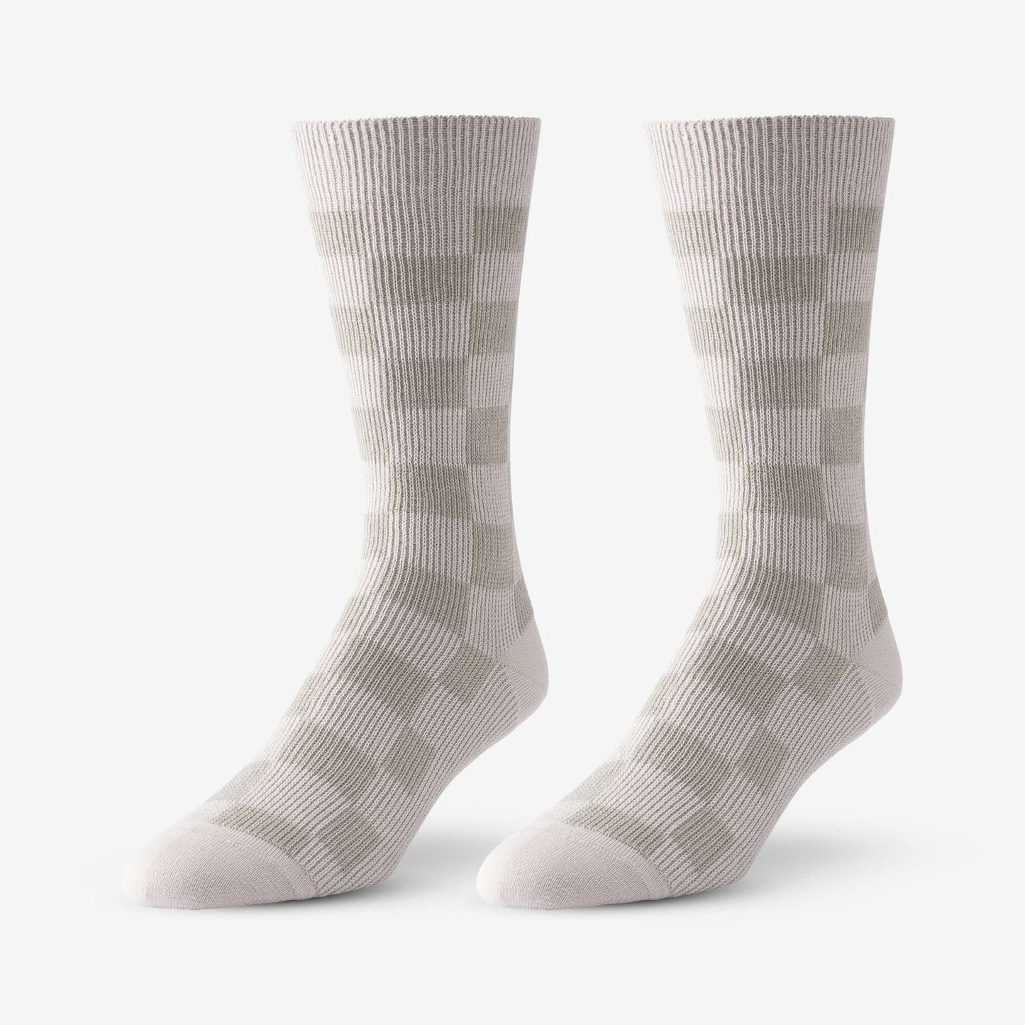 Mid-Calf Pattern Knit Dress Sock - Khaki Checker Board