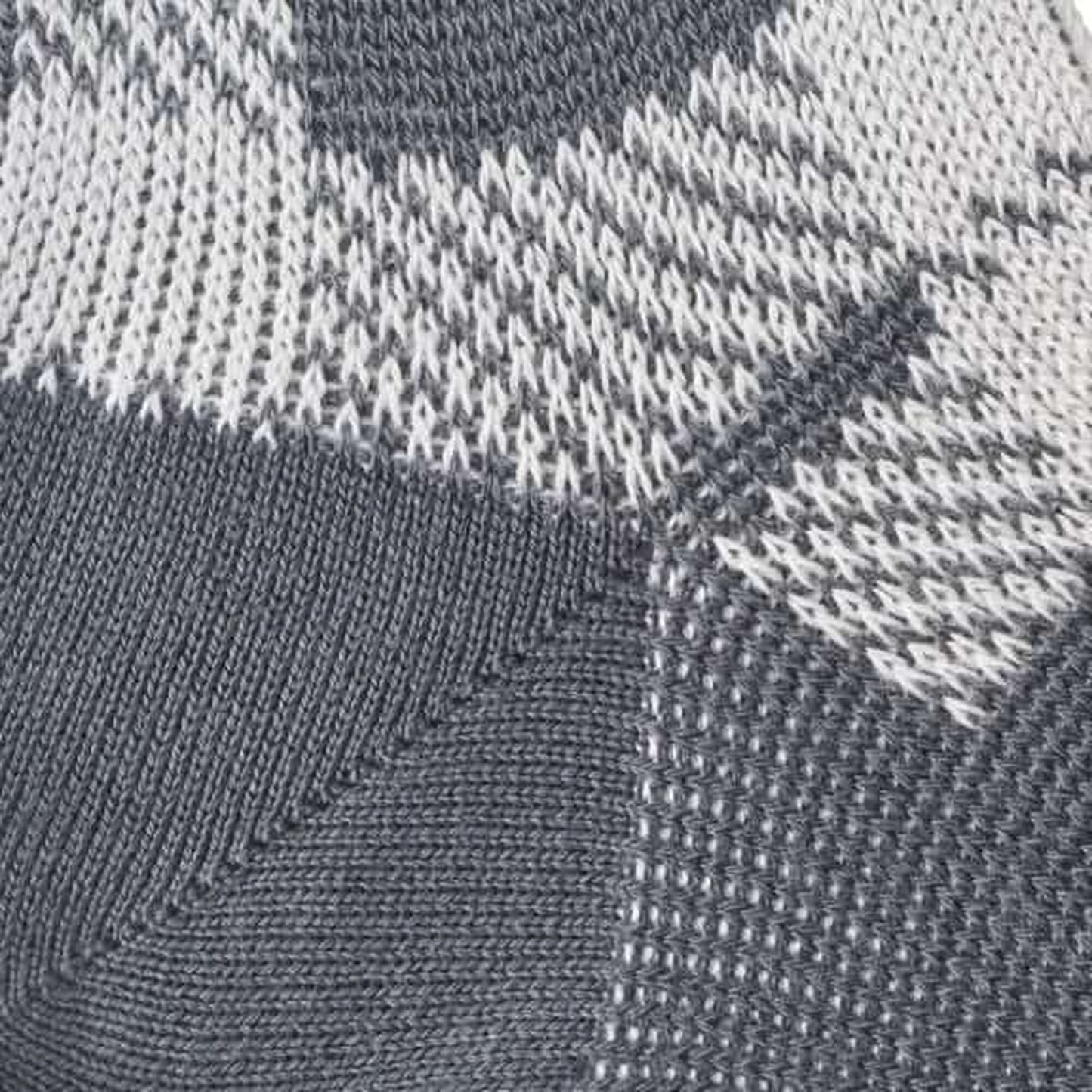 Mid-Calf Pattern Knit Dress Sock - Grey Buffalo Plaid