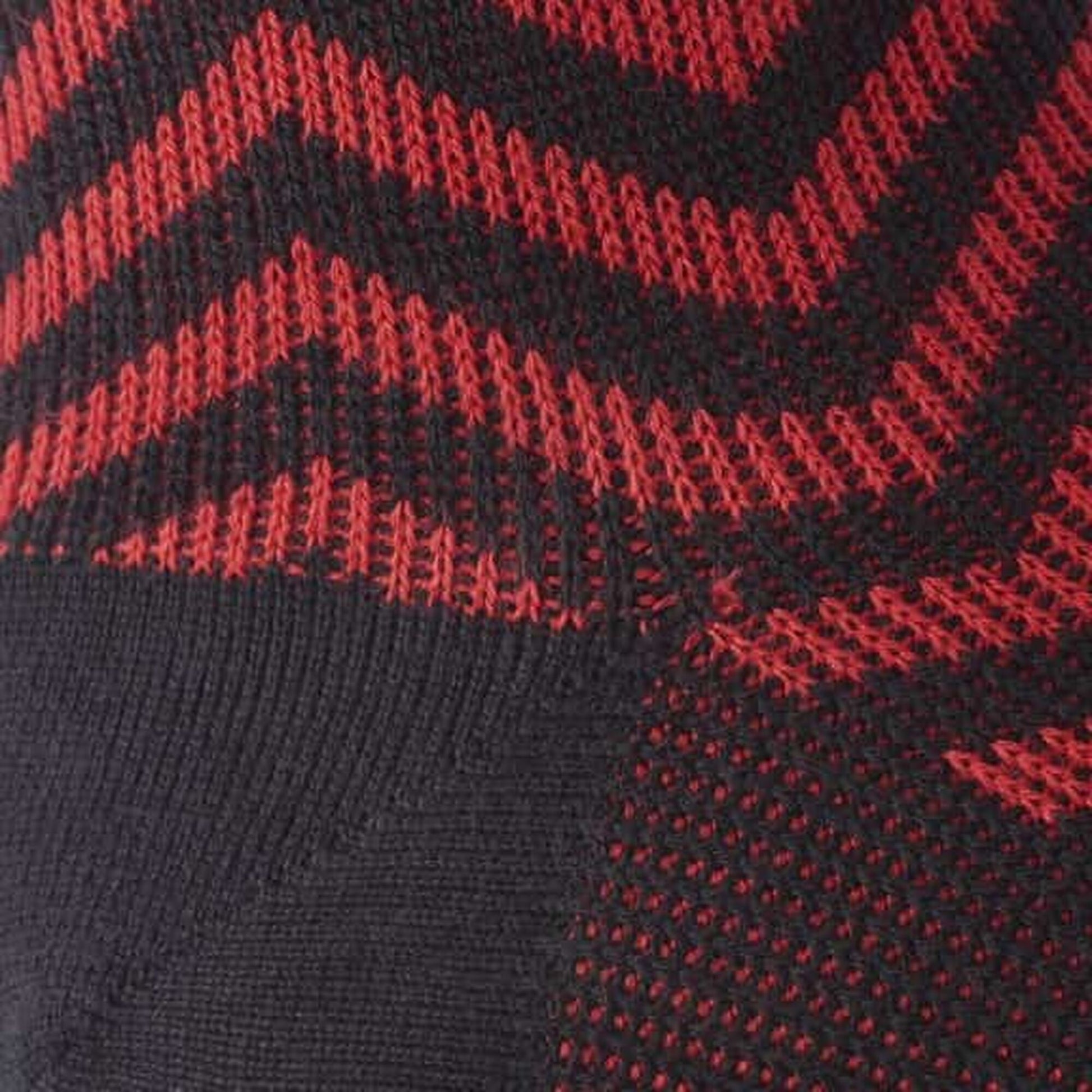 Mid-Calf Pattern Knit Dress Sock - Red Zig Zag