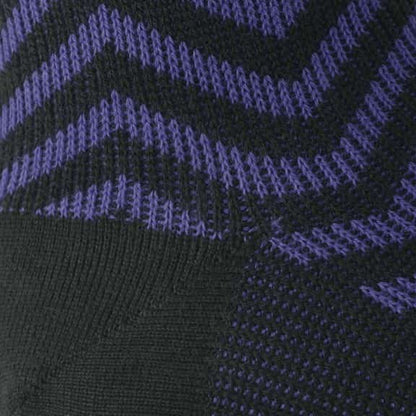 Mid-Calf Pattern Knit Dress Sock - Blue Zig Zag