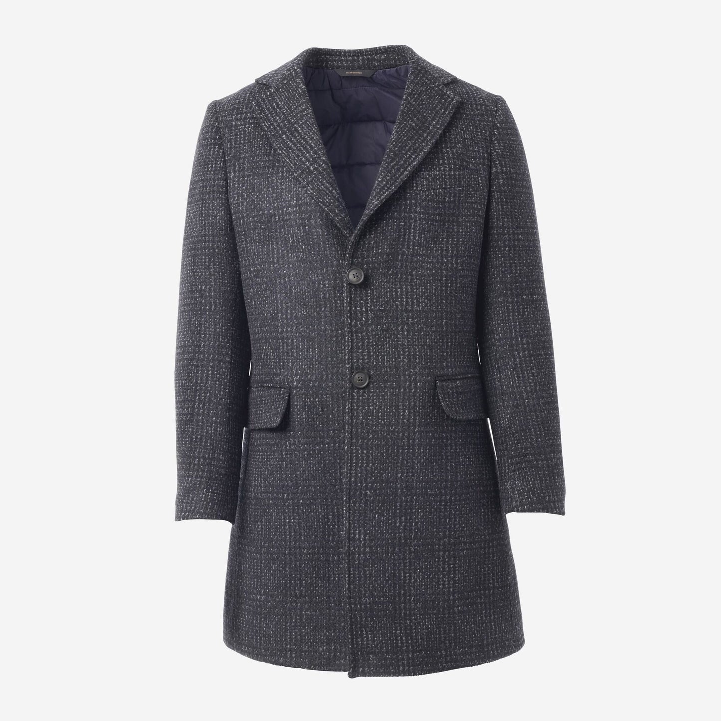 Eldridge Primaloft Plaid Topcoat - Charcoal