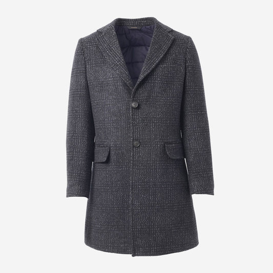 Eldridge Primaloft Plaid Topcoat - Charcoal