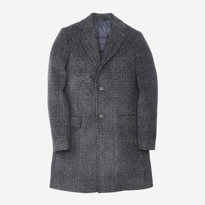 Eldridge Primaloft Plaid Topcoat - Charcoal