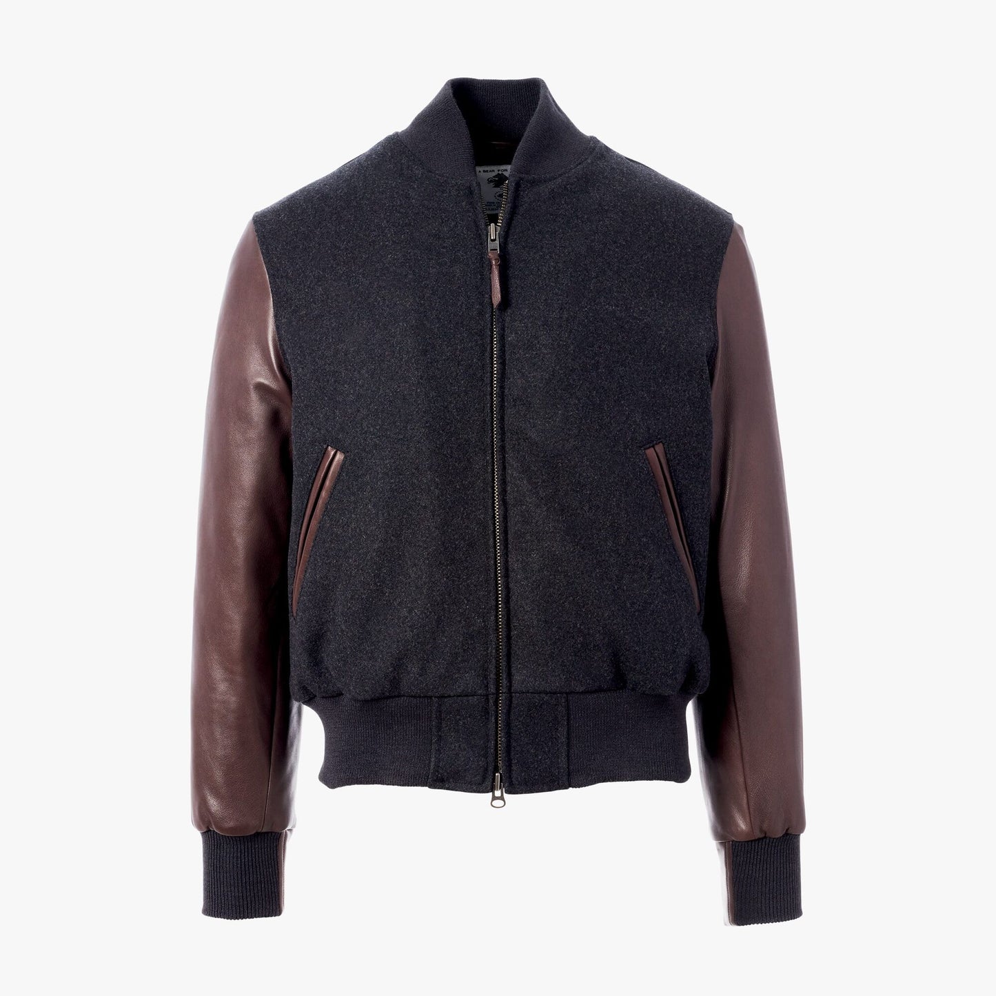 Zip Up Varsity Jacket by Golden Bear - Charcoal